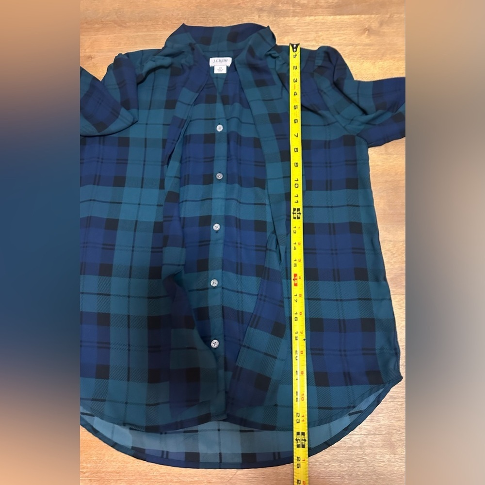 J Crew Women’s Tartan Blouse With Tie XS - Picture 5 of 8